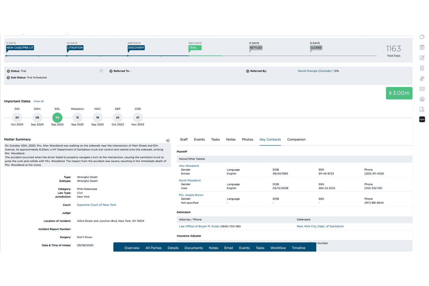 CloudLex tilbyder cloudbaseret sagsstyring af personskadesager fra start til slut, så sager, dokumenter, arbejdsgange og klientoplysninger kan håndteres på én platform.