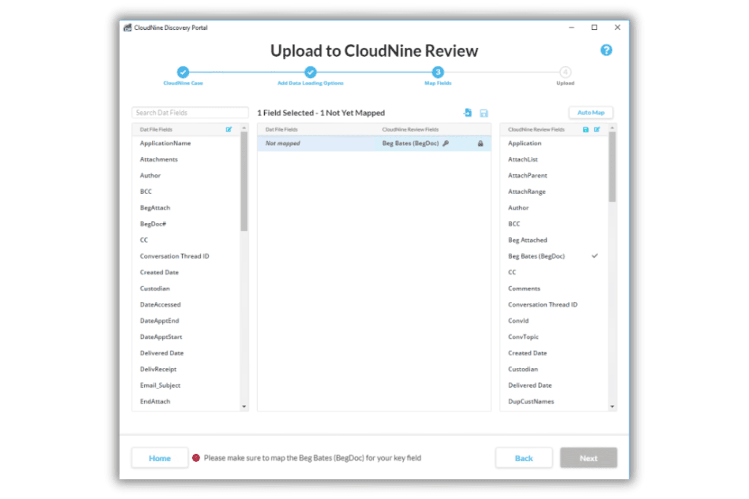 Skærmbillede af CloudNine-softwarens kontrolpanel