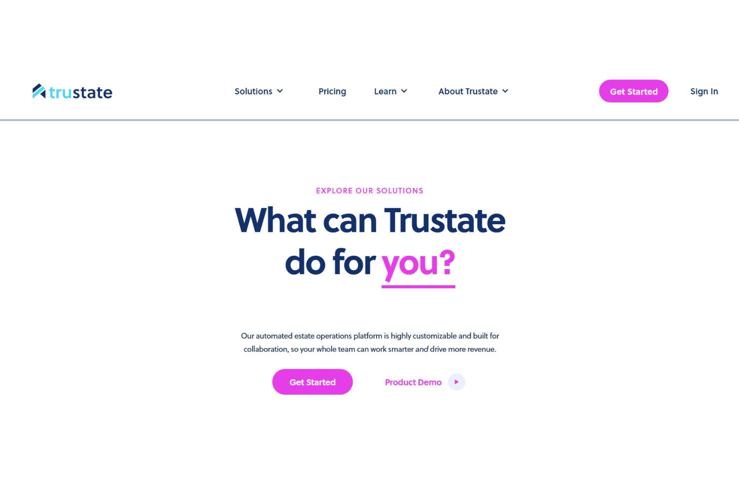 Trustate handles estate accounting, asset discovery, documents, and trust funding.