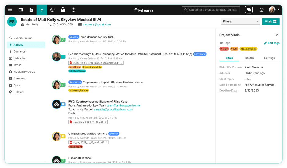 Filevine screenshot