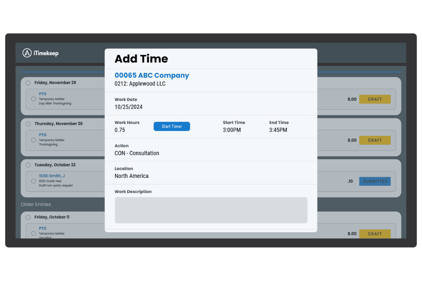 Aderant screenshot