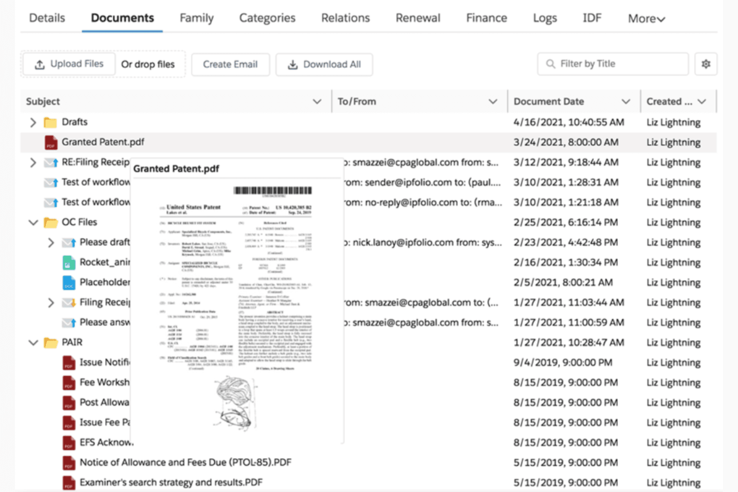IPfolio screenshot