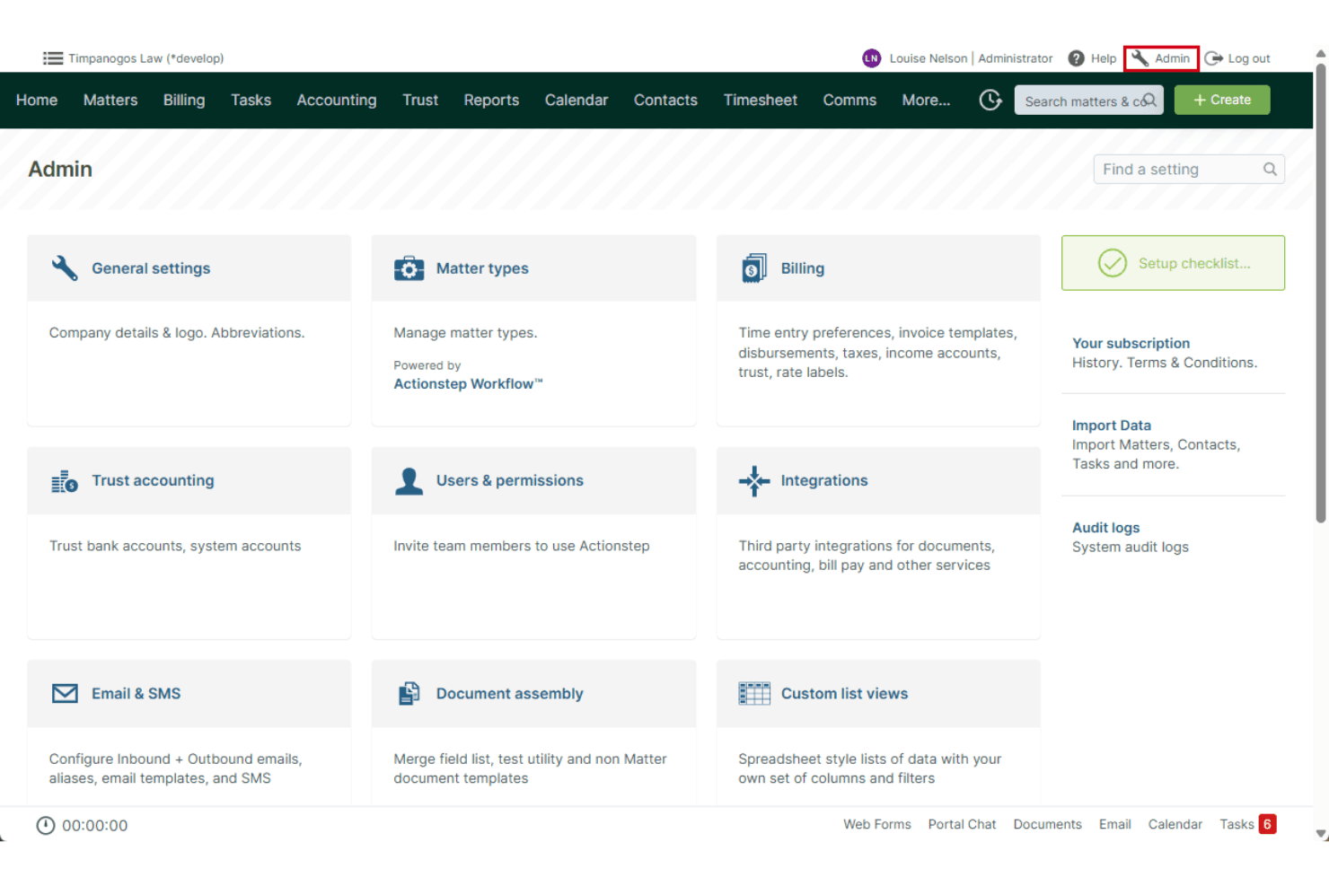 Actionstep automates workflows for legal case and practice management.