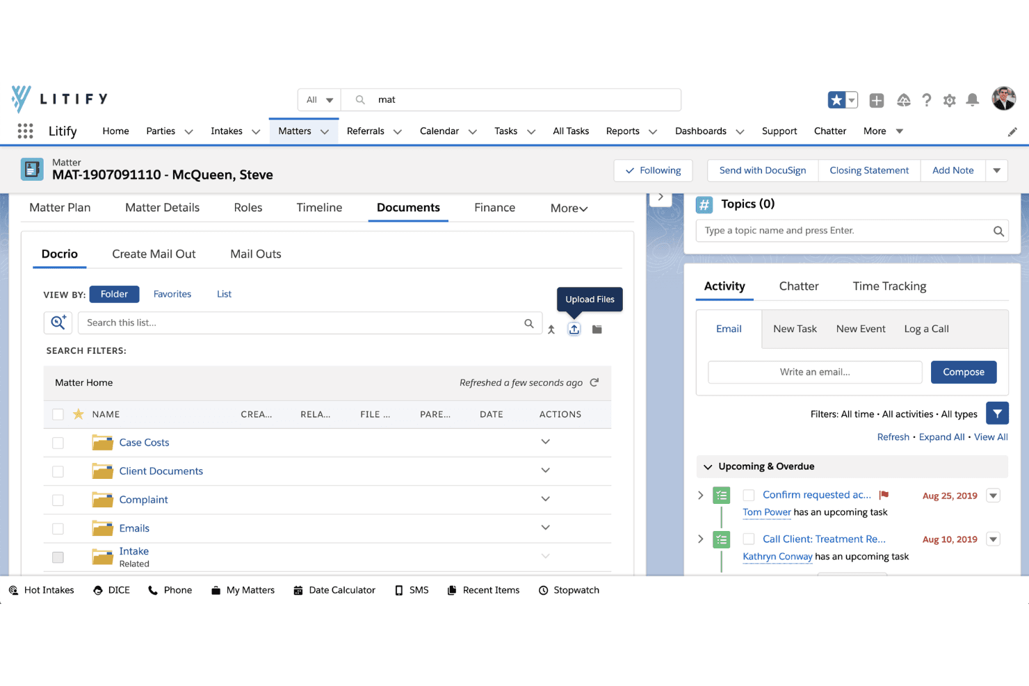Litify helps firms manage clients, automate workflows, and track cases.