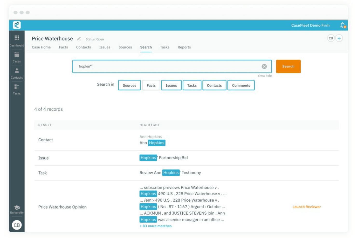 Casefleet organizes facts, documents, and timelines for legal cases.