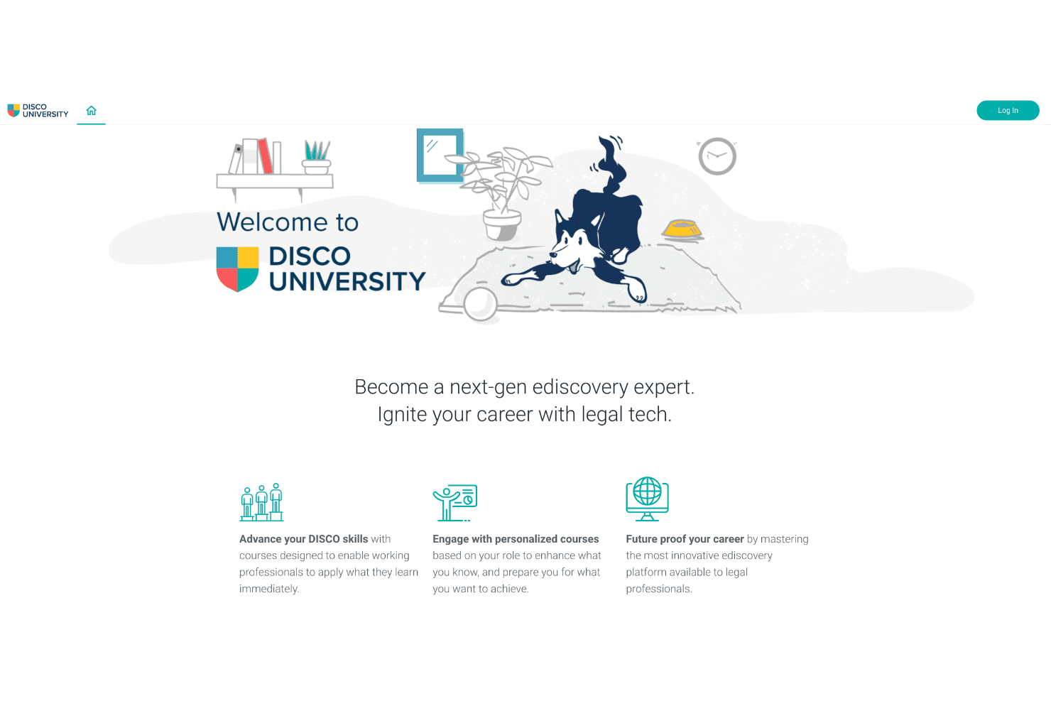 DISCO University welcome page