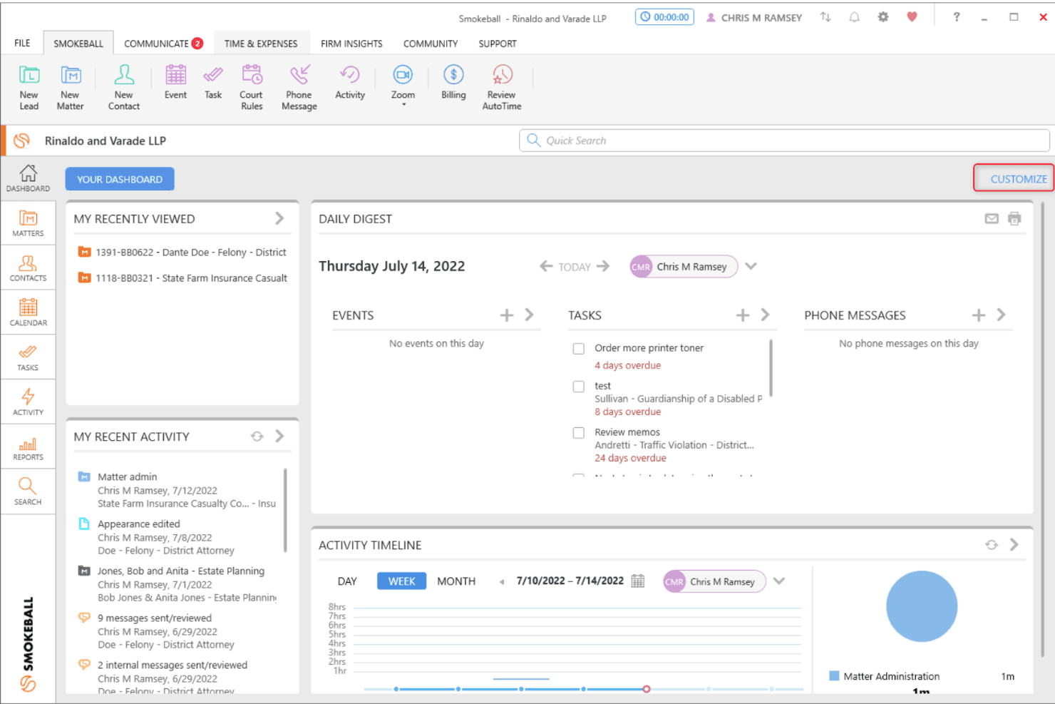 Smokeball manages cases with automation, email tracking, and reporting.