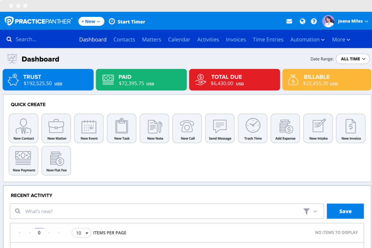 PracticePanther manages cases, billing, and workflows in one platform.