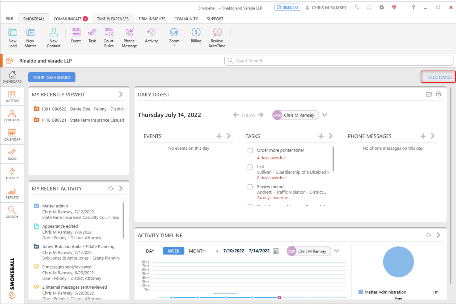 Smokeball manages cases with automation, email tracking, and reporting.