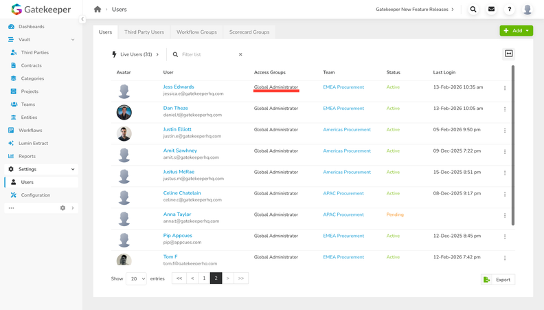 Gatekeeper Strengthens Dashboards, Governance, Filtering, and Upload