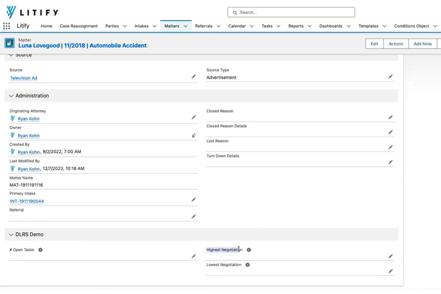 screenshot - Litify Review 2026:Pros, Cons, Features and Pricing
