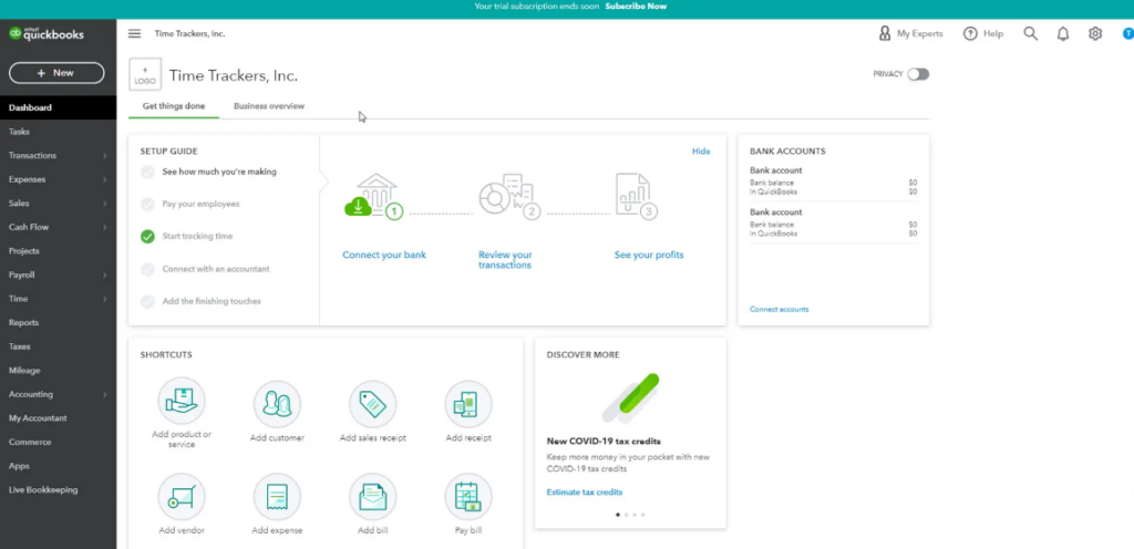 QuickBooks screenshot - Die 10 Besten Softwarelösungen Für Mandantenmanagement In Anwaltskanzleien 2026
