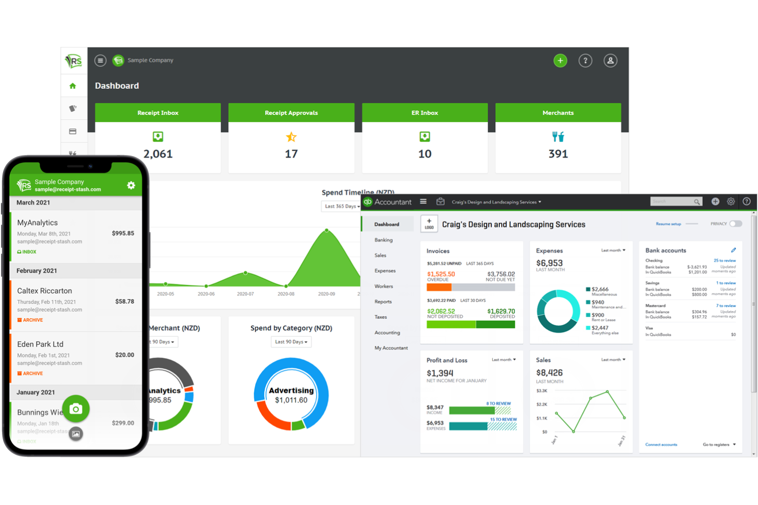 QuickBooks screenshot - Les 10 meilleurs logiciels de facturation juridique évalués en 2026