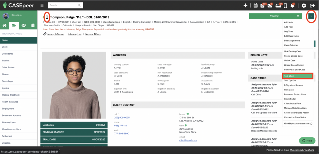 CasePeer screenshot - 10 MyCase-Alternativen für das Fallmanagement im Jahr 2026
