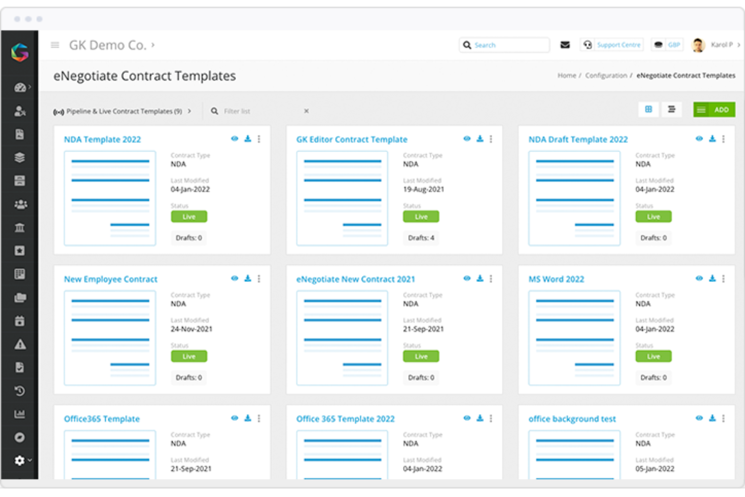 Gatekeeper screenshot - Les 10 meilleurs logiciels de gestion des contrats juridiques en 2026