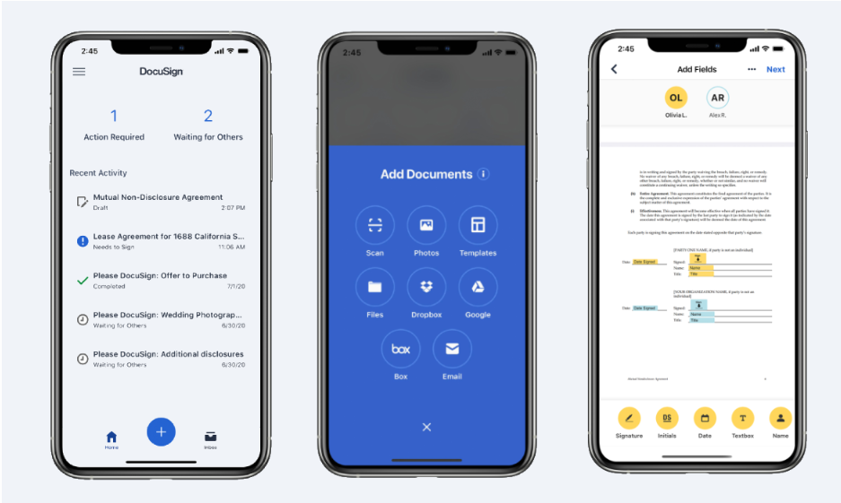 Docusign screenshot - 10 Meilleurs Outils De Signature Électronique Pour L’Immobilier En 2026