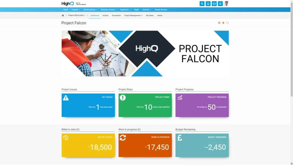 HighQ screenshot - 10 meilleurs outils de gestion documentaire pour les petits cabinets d’avocats en 2026