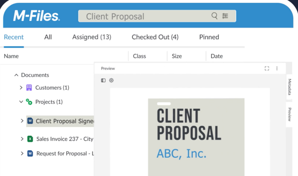 M-Files screenshot - 10 meilleurs outils de gestion documentaire pour les petits cabinets d’avocats en 2026