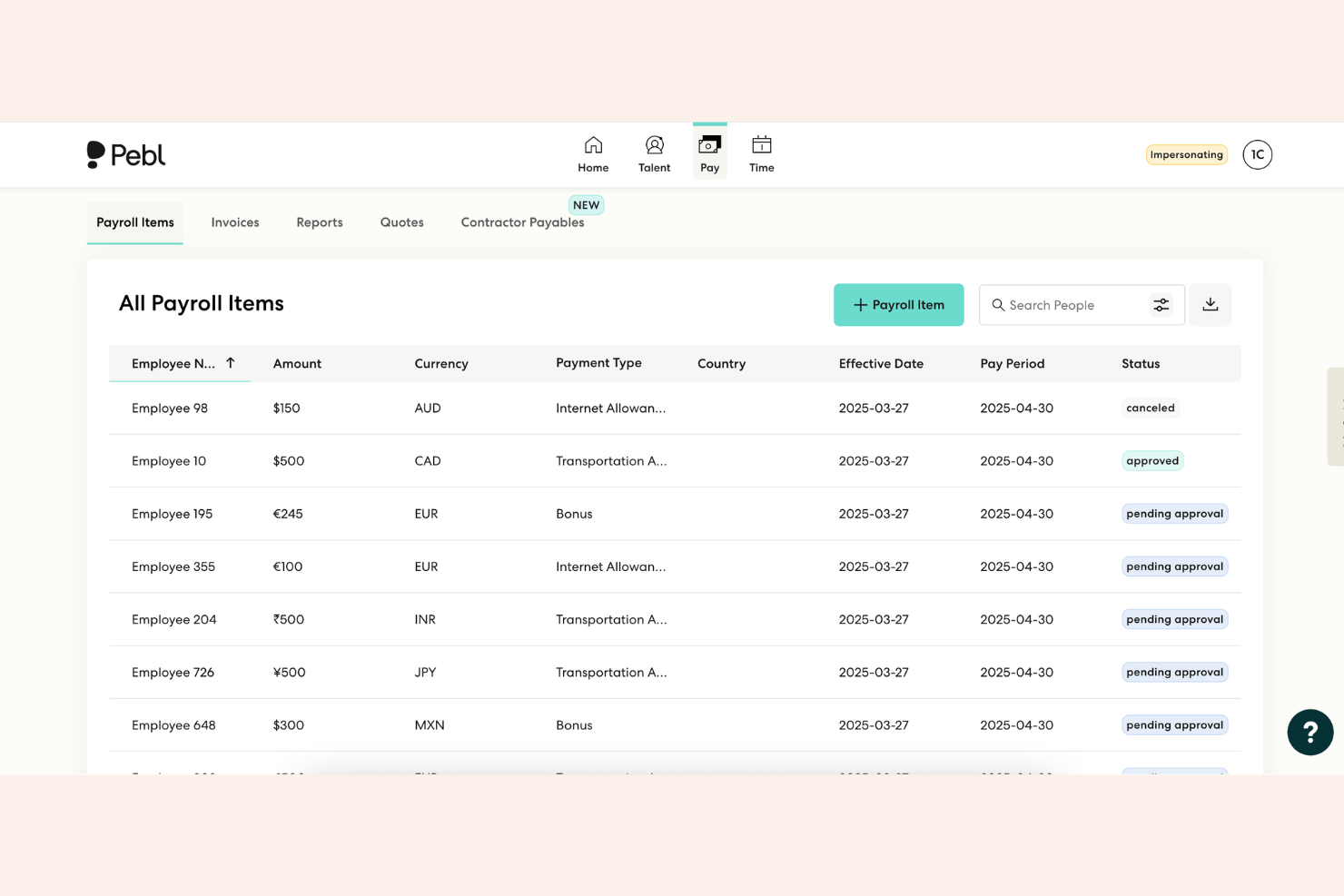 Pebl screenshot - 10 Mejores Servicios de Empleador de Registro en 2026