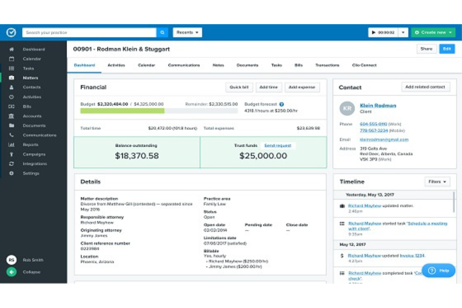 Clio screenshot - I 10 migliori software di gestione documentale e email per studi legali nel 2026