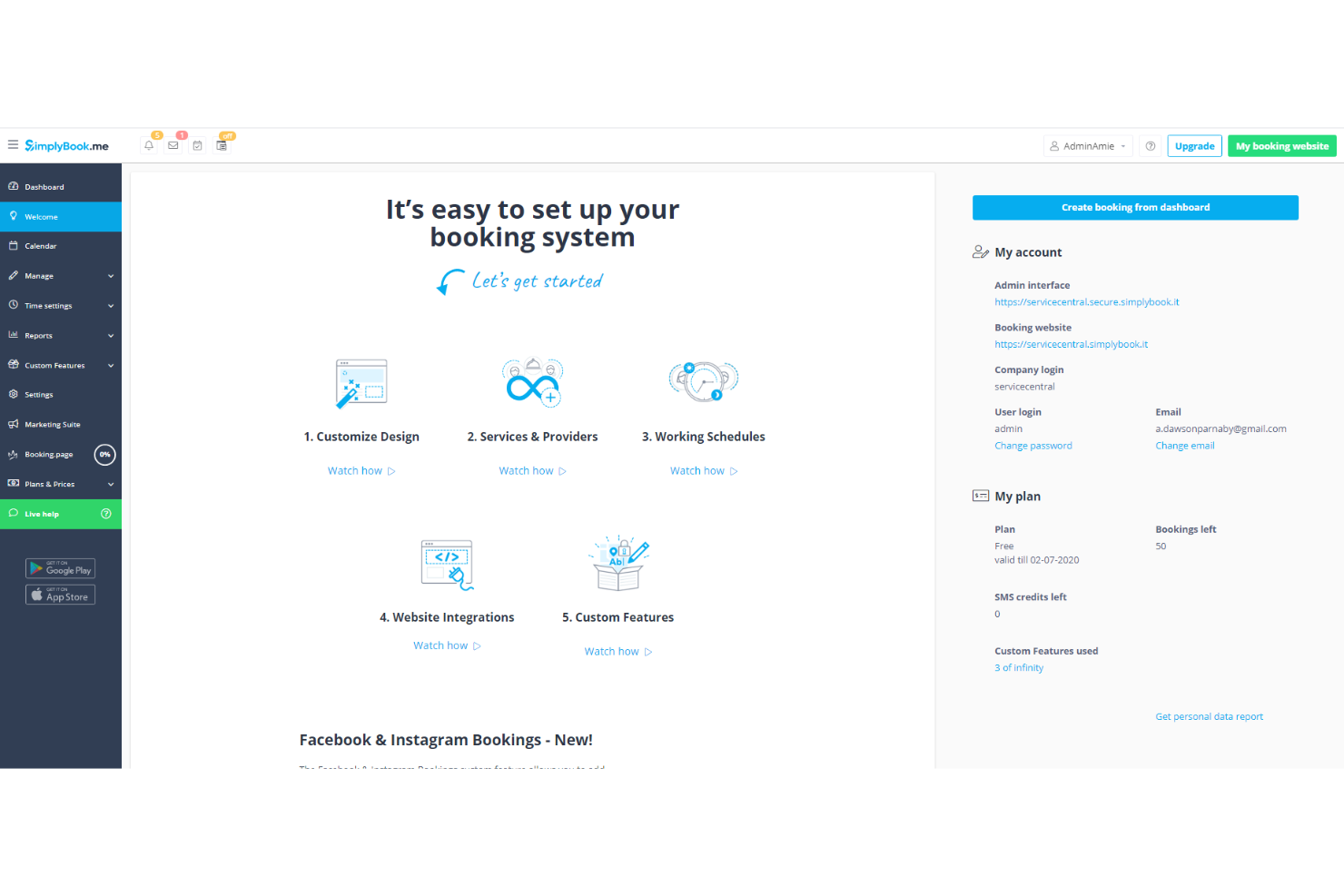 SimplyBook.me screenshot - I 10 Migliori Software per la Pianificazione degli Appuntamenti Legali 2026