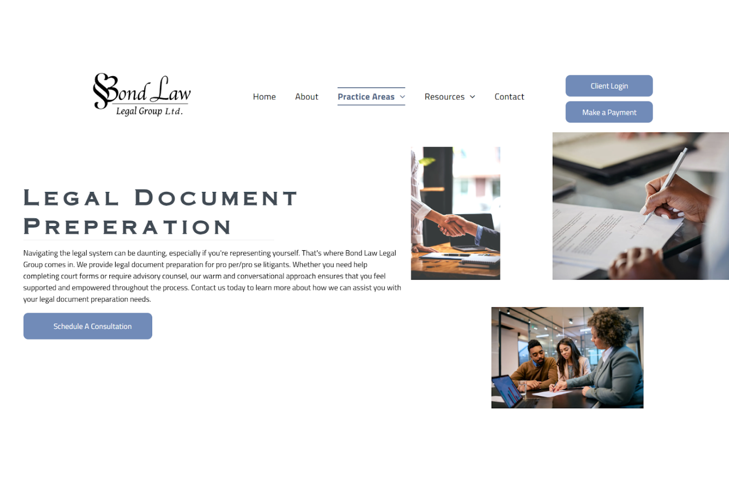Bond Law Legal Group screenshot - 10 mejores servicios de preparación de documentos legales en 2026