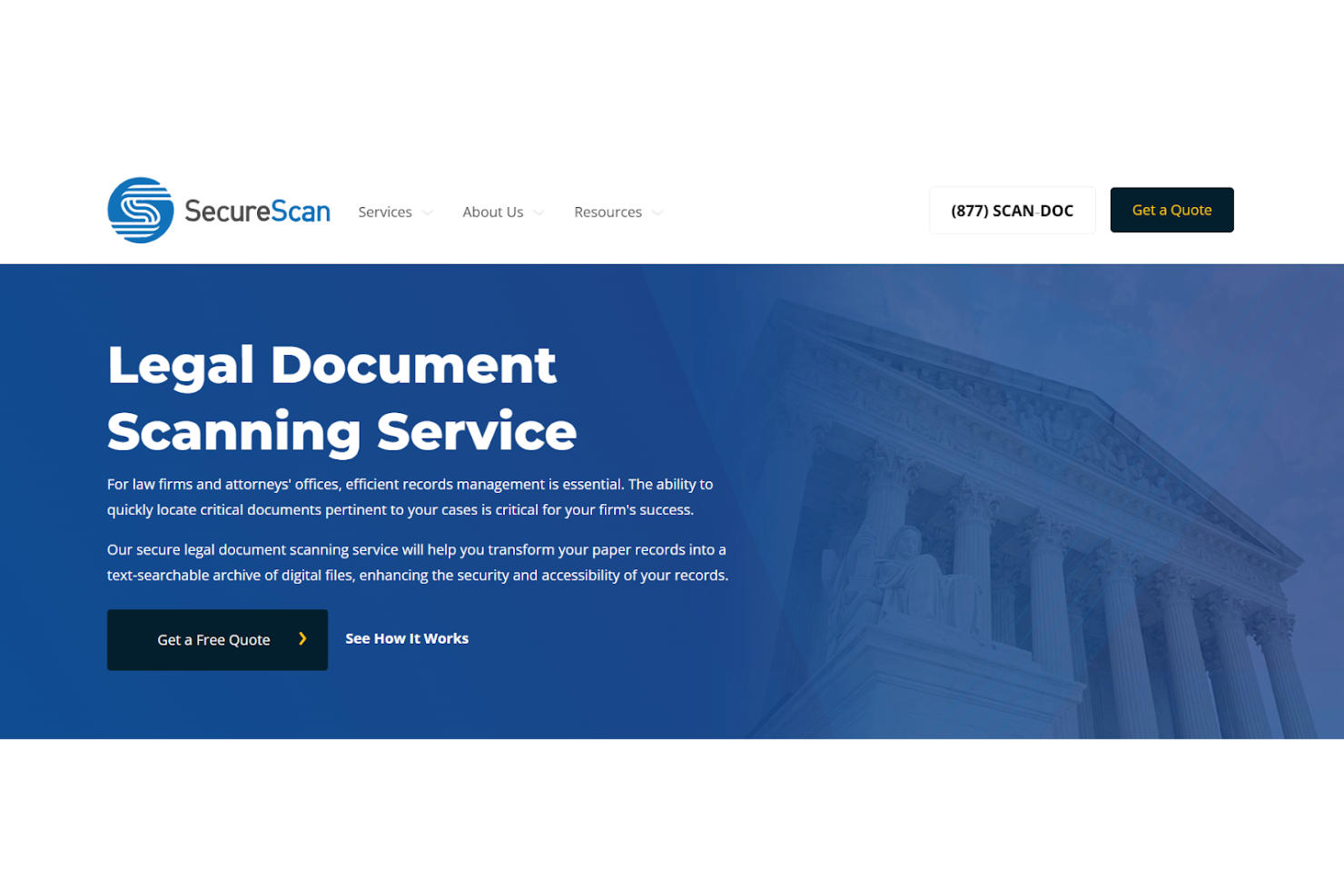 SecureScan screenshot - 10 servicios de digitalización de documentos legales analizados en 2026