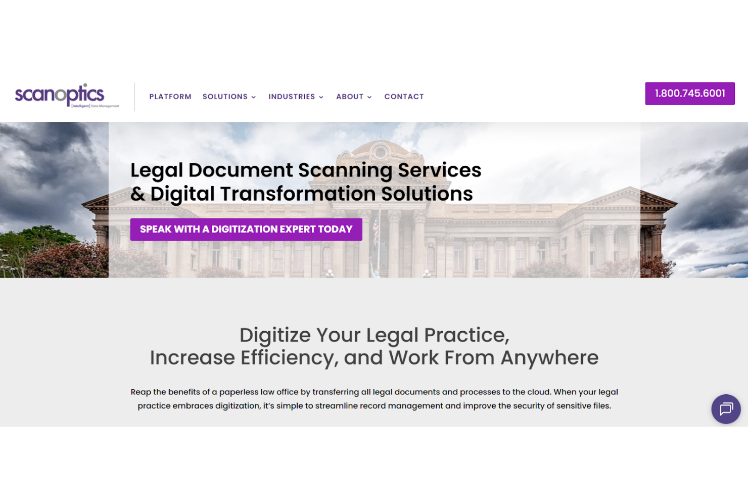 Scan-Optics screenshot - 10 servicios de digitalización de documentos legales analizados en 2026
