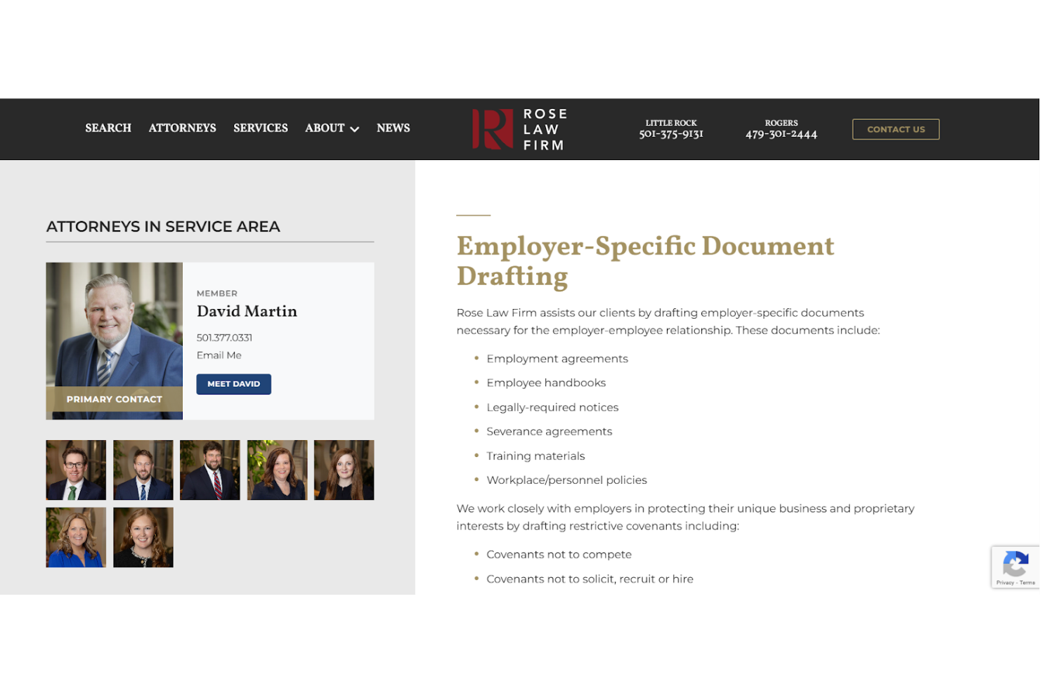 Rose Law Firm screenshot - 10 mejores servicios de redacción de documentos legales en 2026