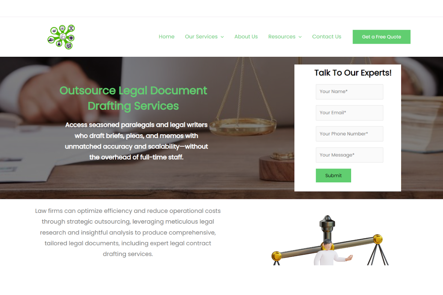 Outsourcing Business Solutions screenshot - 10 mejores servicios de redacción de documentos legales en 2026