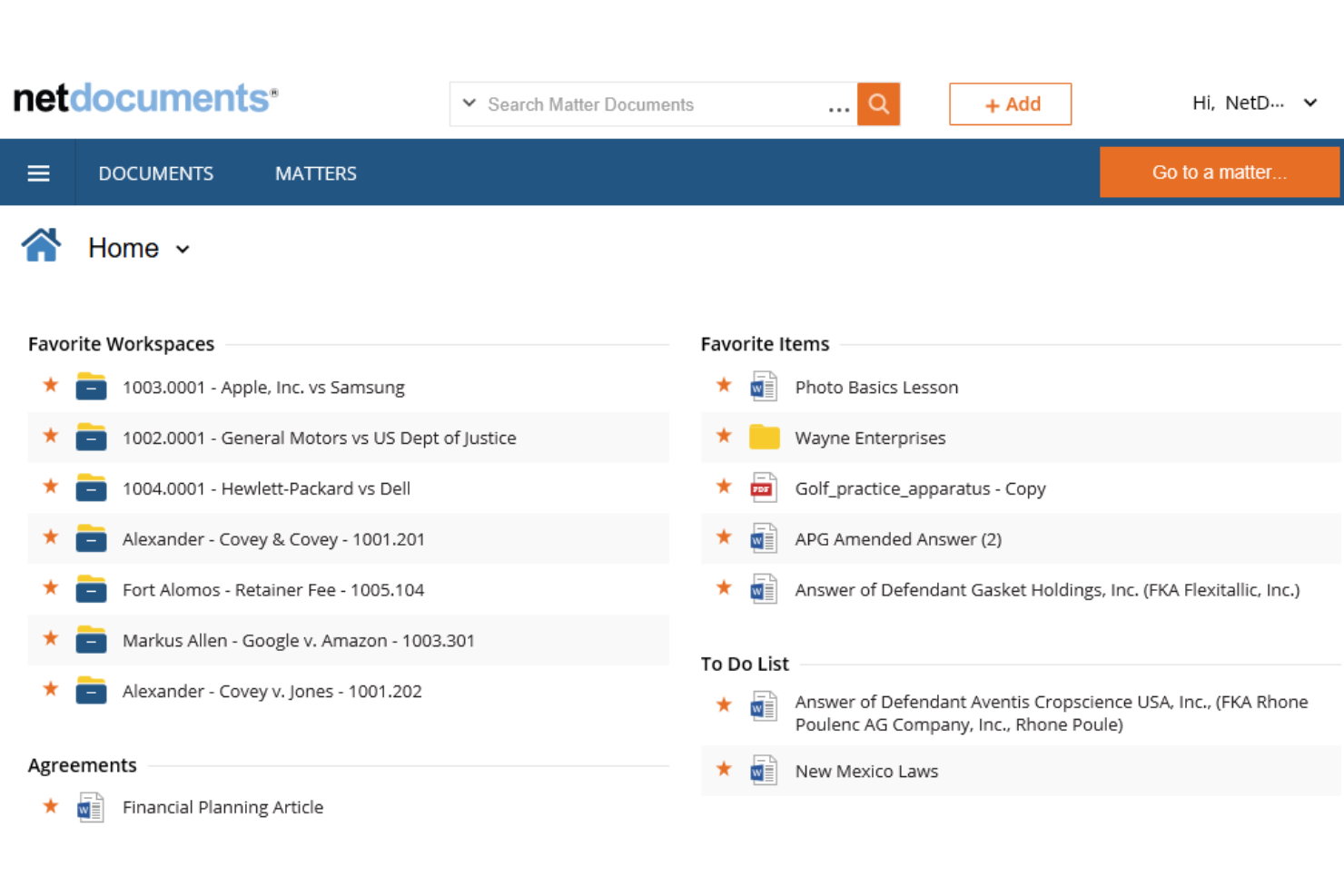 NetDocuments screenshot - I 10 migliori software di gestione documentale e email per studi legali nel 2026
