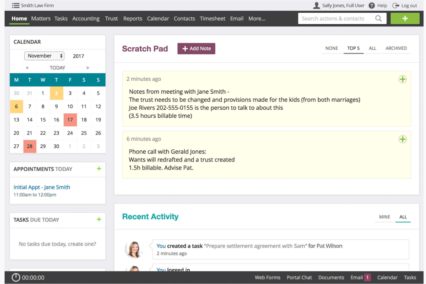 Actionstep screenshot - Los 10 mejores ERP para despachos de abogados analizados en 2026