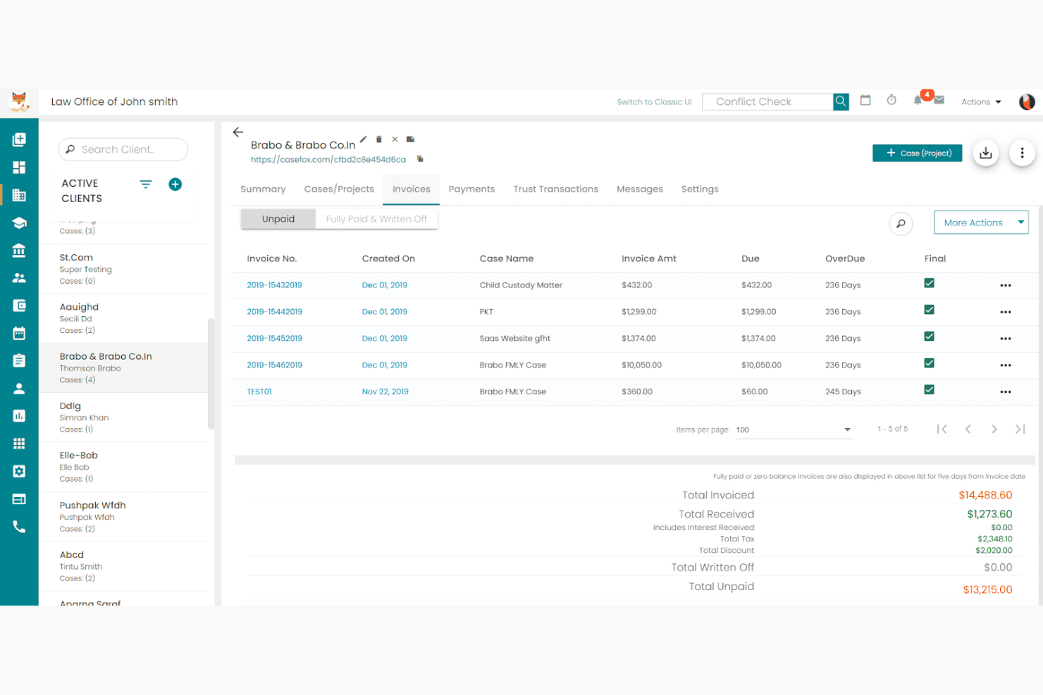 CaseFox screenshot - Le 10 Migliori Soluzioni ERP per Studi Legali Recensite nel 2026