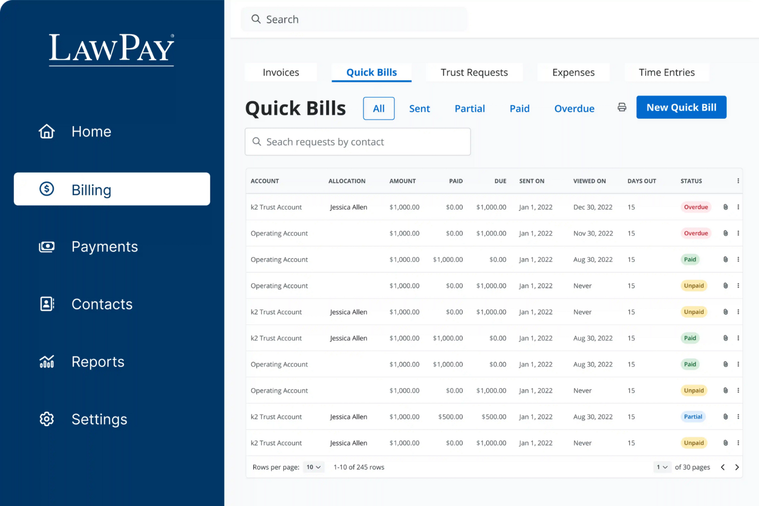 LawPay screenshot - Las 10 mejores soluciones de facturación legal analizadas en 2026