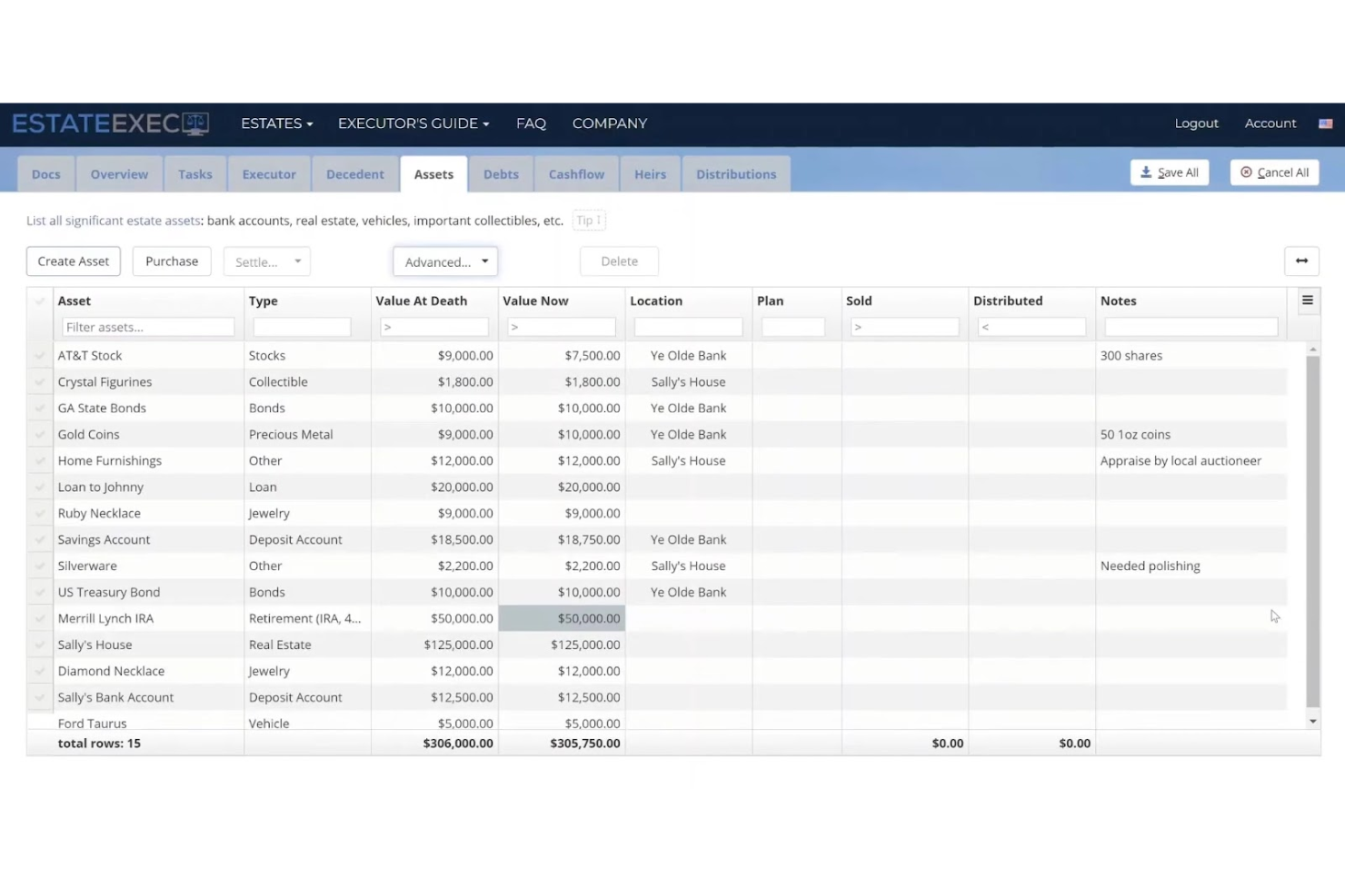 EstateExec screenshot - 16 Mejores Programas para la Administración de Herencias Revisados en 2026