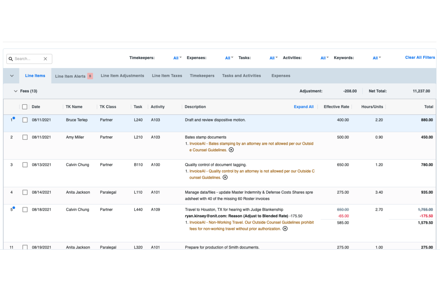 Onit InvoiceAI screenshot - 18 Migliori Software per la Revisione delle Fatture Legali Recensiti nel 2026