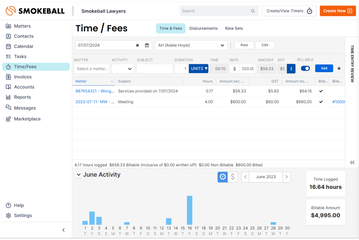 Smokeball screenshot - 10 Migliori Software di Fatturazione Legale Recensiti nel 2026