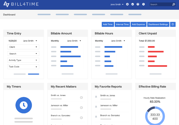Bill4Time screenshot - 23 Migliori Software di Registrazione Legale per il 2026
