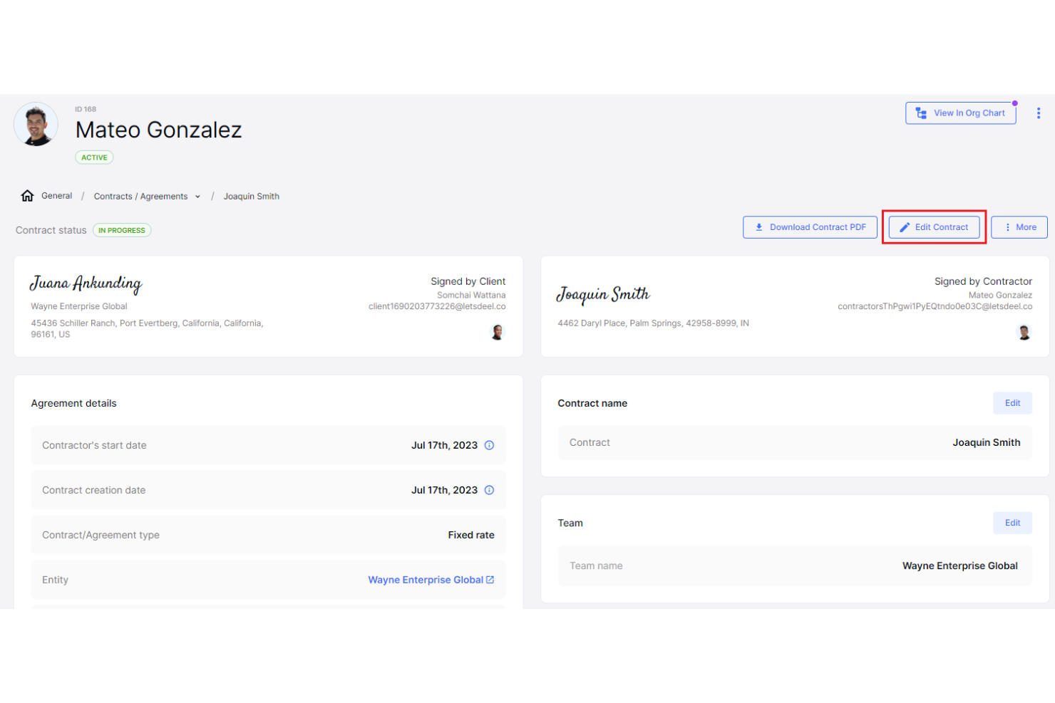 Deel HR screenshot - El 20 Mejor Software de Gestión de Contratos Legales en 2026