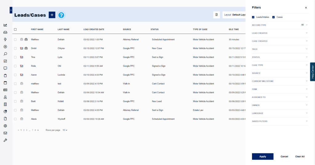 LawRuler screenshot - Guía 2026 del mejor software de marketing jurídico