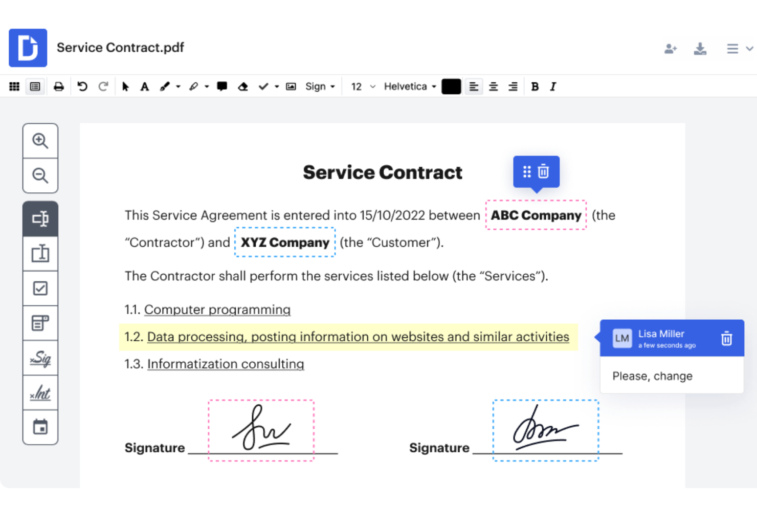 DocHub screenshot - 35 Migliori Strumenti di Firma Elettronica per il Settore Immobiliare nel 2026