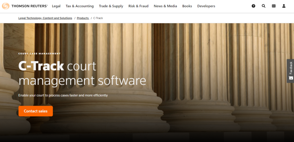 C-Track screenshot - Guida Definitiva Ai 10 Migliori Software Di Gestione Dei Tribunali Per Il 2026