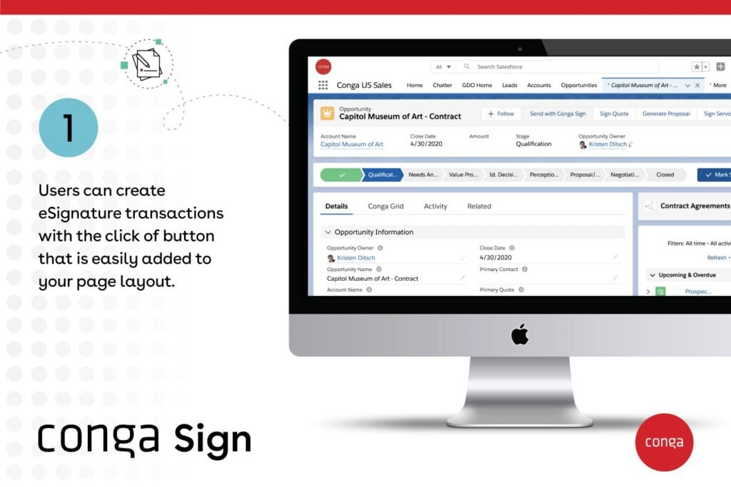 Conga Contracts screenshot - 35 Mejores Herramientas de Firma Electrónica para Bienes Raíces en 2026