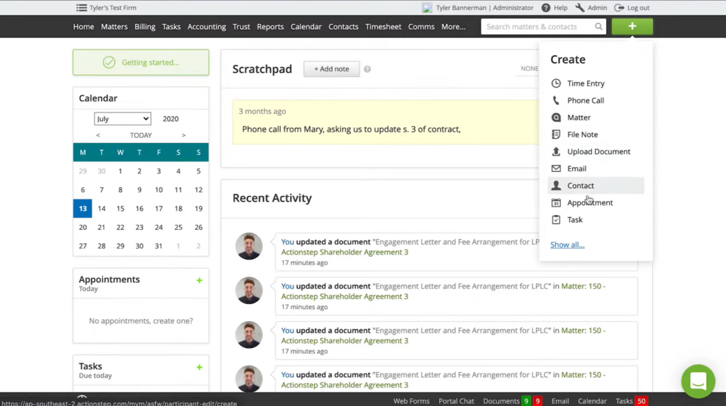 Actionstep screenshot - Domina Tu Caso: Los 26 Mejores Software de Verificación de Conflictos en 2026