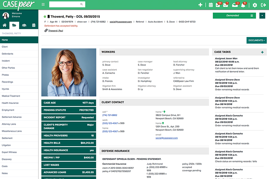 CasePeer screenshot - I 10 migliori strumenti gratuiti per la ricerca legale del 2026