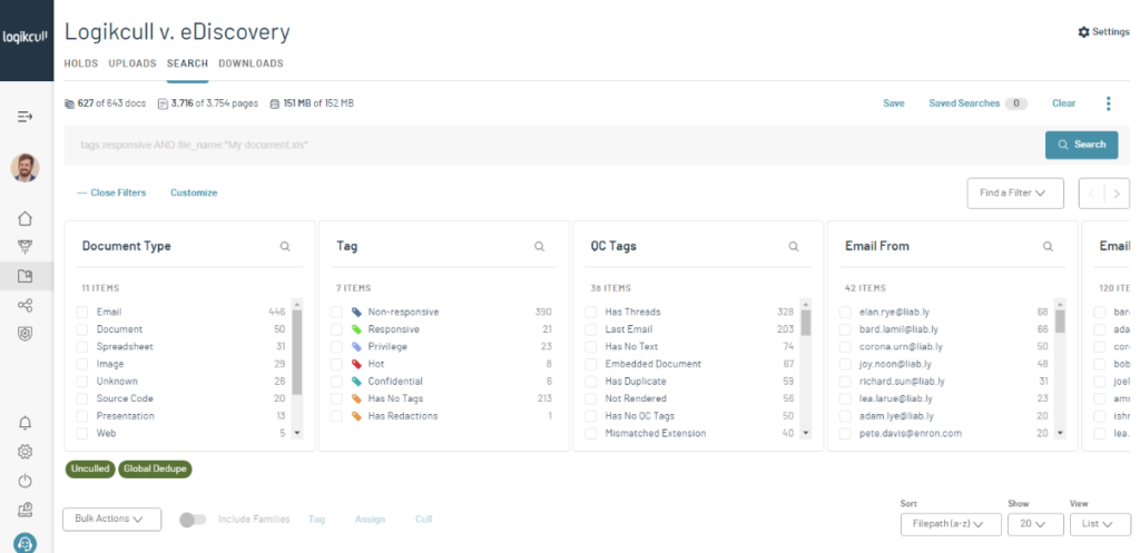 Logikcull screenshot - Le 10 Migliori Soluzioni per Legal Hold per Preservare i Dati nel 2026