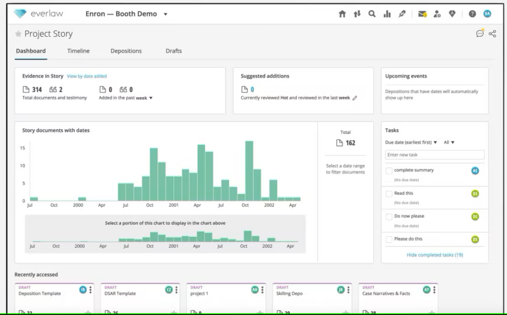 Everlaw screenshot - 32 Migliori Software per la Redazione Legale per Studi Legali nel 2026