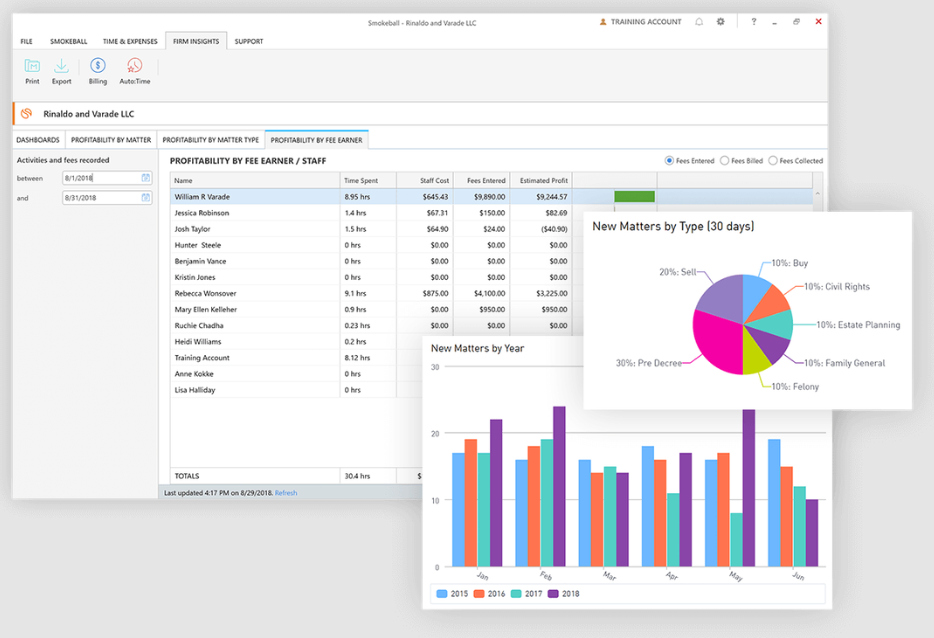 Smokeball screenshot - Los 10 mejores softwares de gestión de clientes para despachos de abogados en 2026