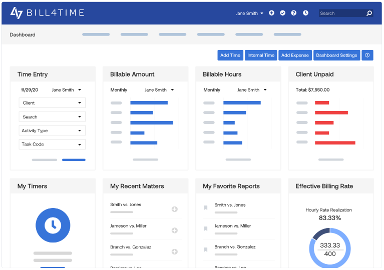 Bill4Time screenshot - Los 10 mejores programas de seguimiento del tiempo legal para la facturación en 2026