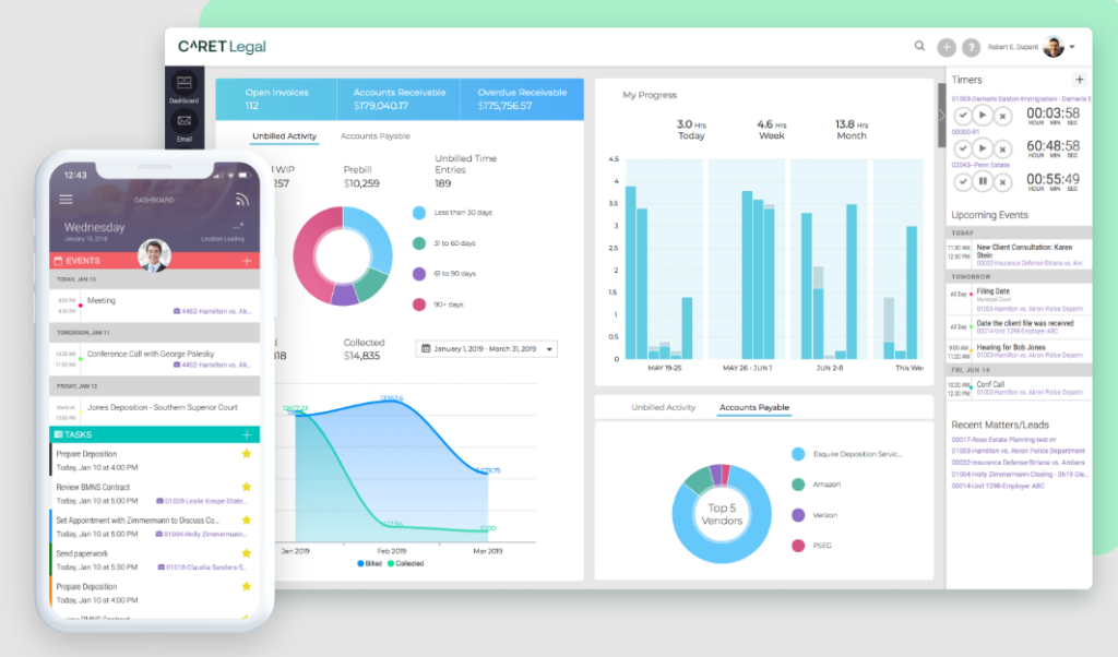 CARET Legal screenshot - I 10 Migliori CRM Legali del 2026 [Le Mie Recensioni]